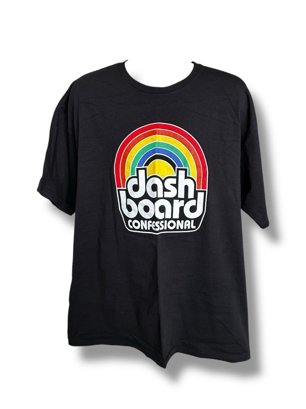 Dashboard Confessional Rainbow Graphic Concert Merch T-shirt Black 2XL Cotton